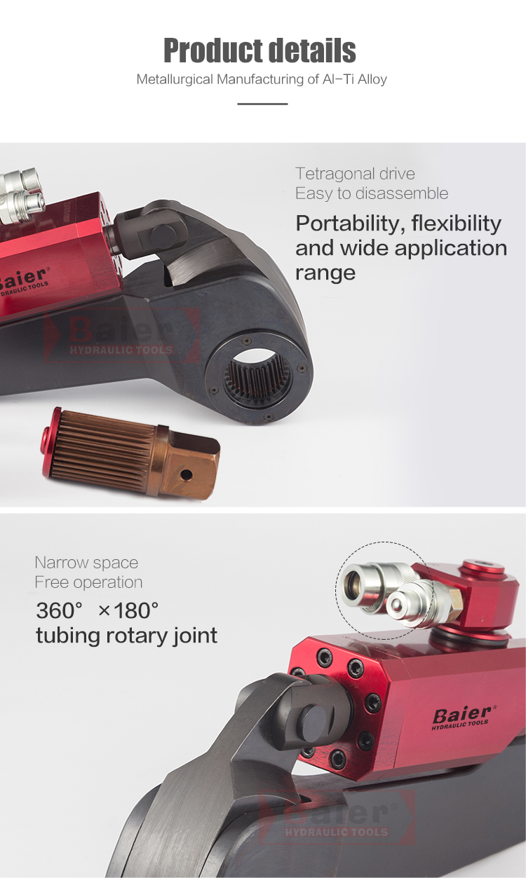 chave de torque hidráulica grande de aço resistente para engrenagens