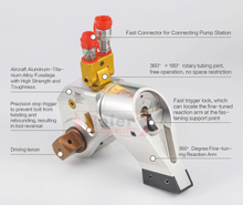 Chave de torque hidráulica portátil de 250 Nm liga de Ti para engrenagens