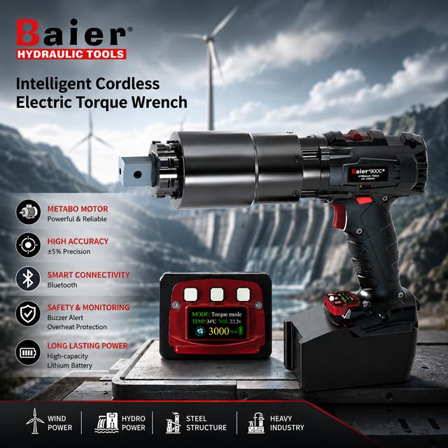 Bair BRDC-SS Chave de torque inteligente sem fio 50-12000Nm Ferramenta de torque de bateria resistente com motor Metabo alemão para distribuidores industriais