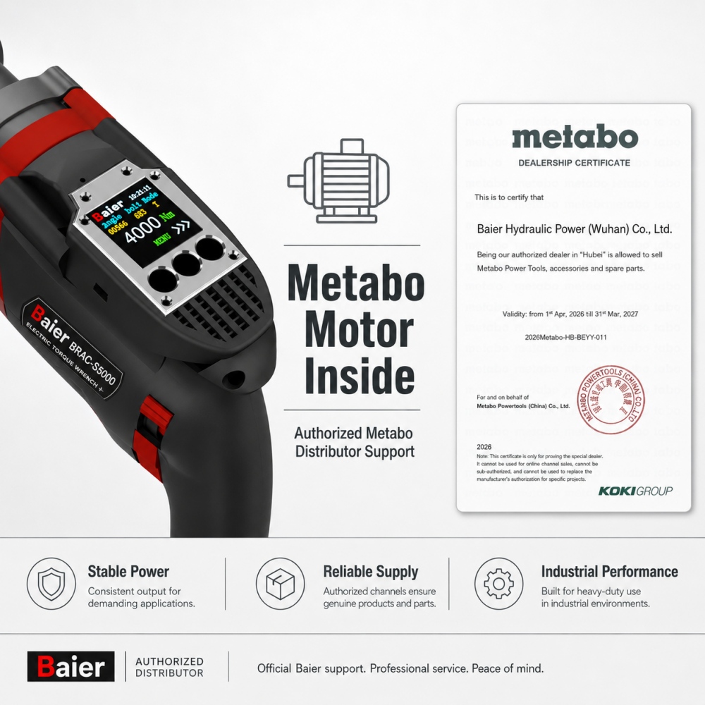Chave dinamom&eacute;trica el&eacute;trica BRAC-S5000 com motor Metabo e suporte de distribuidor autorizado