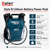 Unidade de alimentação de bateria de lítio de mochila 18V 40Ah para chaves de torque sem fio Baier