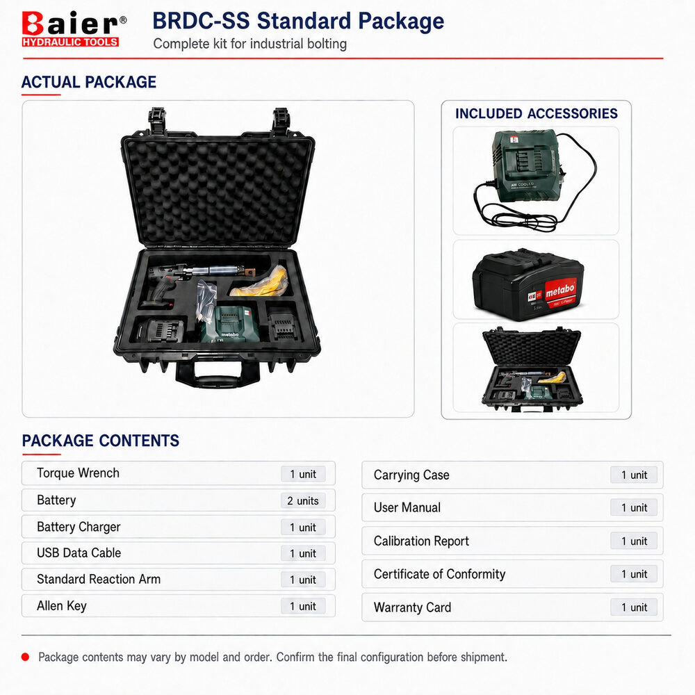 Chave de torque sem fio BRDC-SS4000 600-4000Nm para manutenção de turbinas eólicas